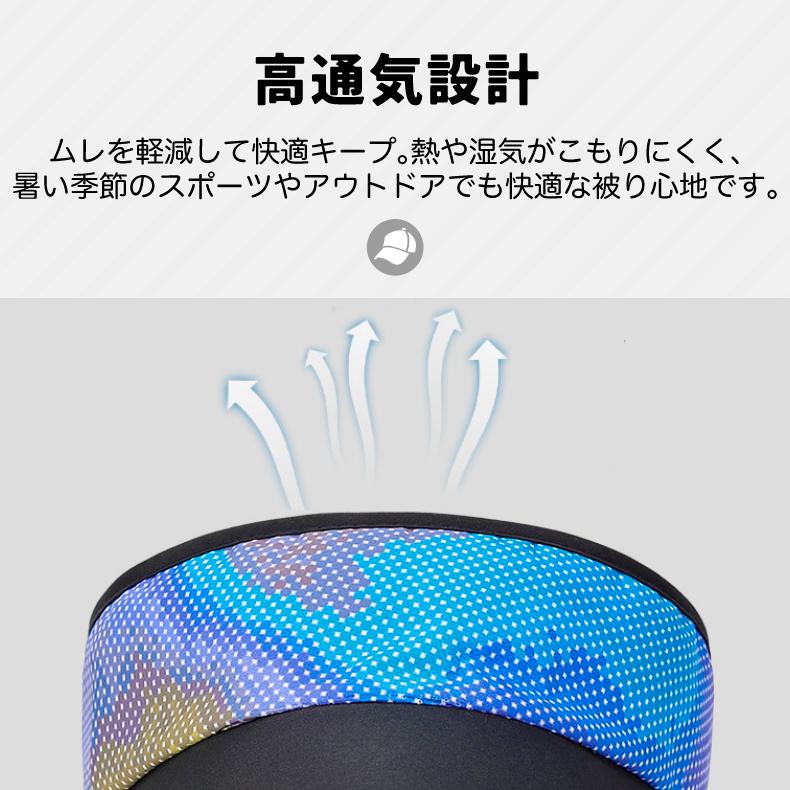 スポーツバイザー　日よけ　ランニング　撥水　ジョギング カラフルデザイン　アウトドア　観戦 サンバイザー　帽子　速乾　通気性 メンズ　レディース　 |  | 04