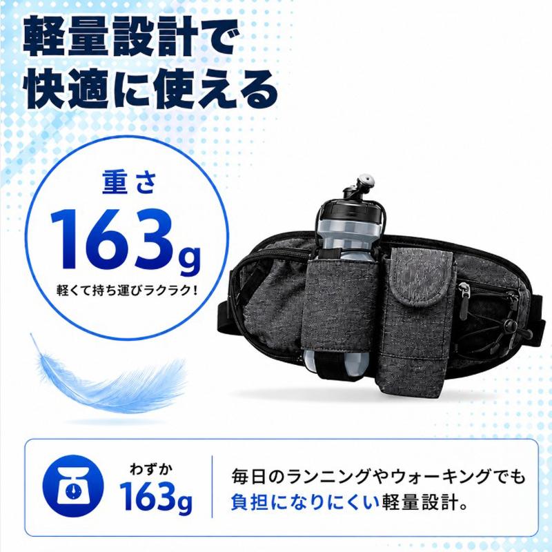 3zip ランニングポーチ マラソン  ウエストバック ジョギング  給水ボトル 軽量モデル フィットモデル ボトルポーチ ウエストポーチ　撥水　洗濯可 |  | 08