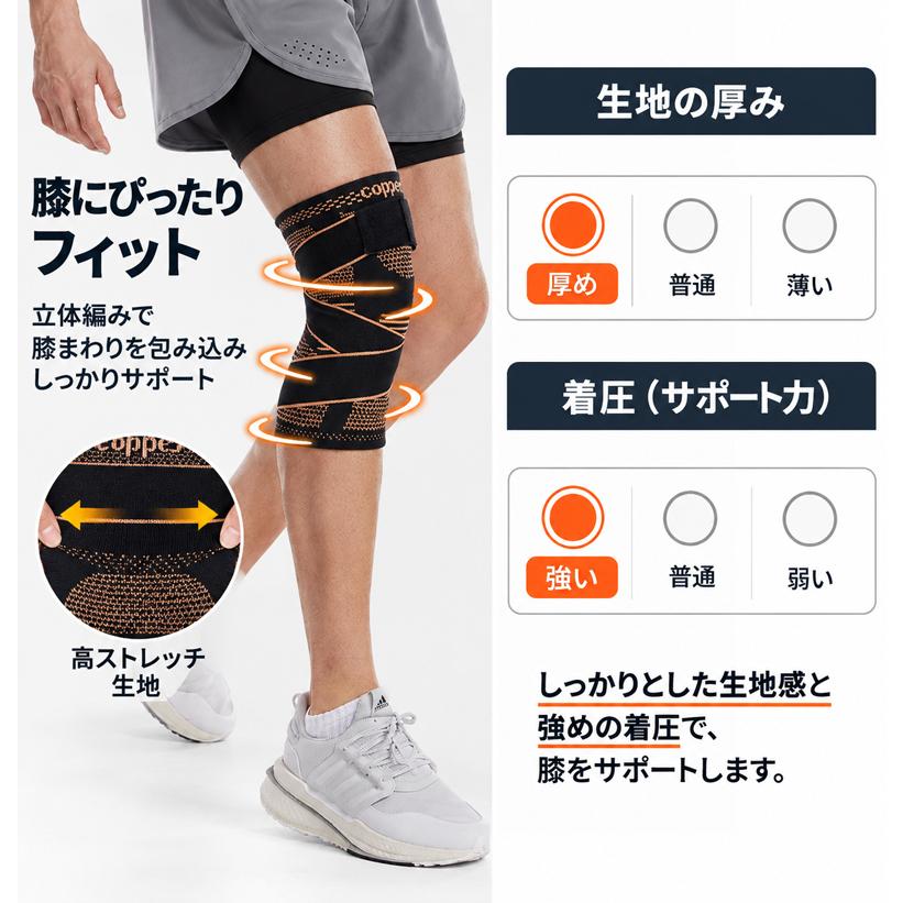 膝サポーター ひざ サポーター ショート 厚生地 膝蓋骨サポーター 膝用サポーター 膝当て スポーツ ランニング ケガ防止 通気性 着圧 衝撃緩和 負担軽減 登山 ア |  | 03