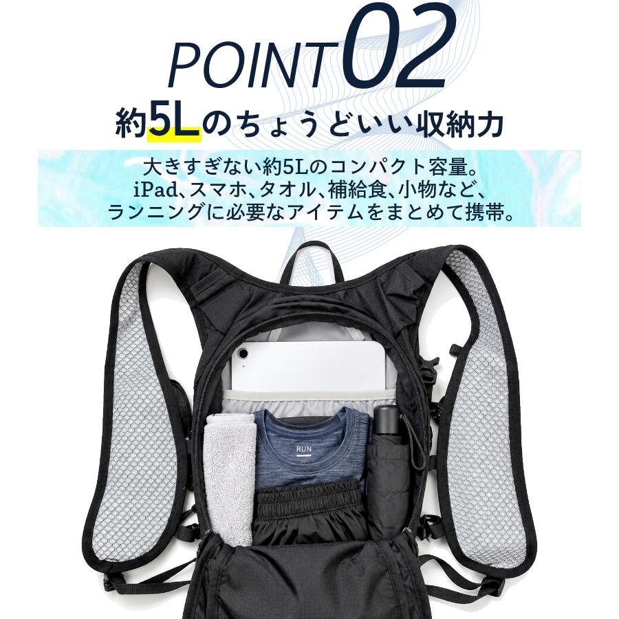 SPORTS ランニング ベスト バック 5L バックパック マラソン リュック メンズ レディース　軽量タイプ　リフレクター　速乾　通気性　防臭 |  | 03