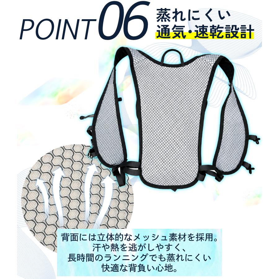 SPORTS ランニング ベスト バック 5L バックパック マラソン リュック メンズ レディース　軽量タイプ　リフレクター　速乾　通気性　防臭 |  | 06