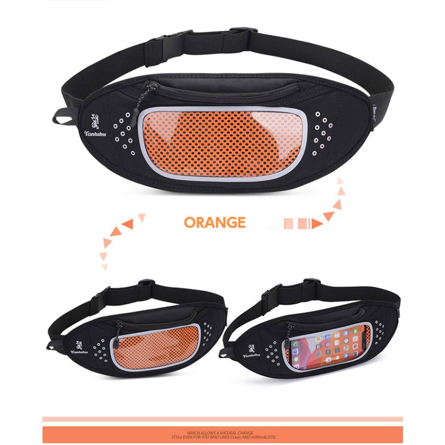 ランニングポーチ スマホ　iPhoneウエストバック　マラソン ウエストポーチ　防水ケース　夜間　反射材付き |  | 09