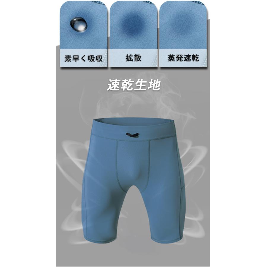 スポーツハーフタイツ コンプレッションハーフタイツ　着圧　フィットネス　スポーツレギンス　スパッツ  ハーフパンツ　ランニングウェア スポーツウェア メン |  | 07