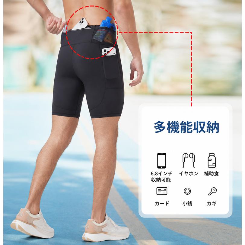 ランニングパンツ ハーフタイツ DK26433 レギンス ショートパンツ 防水