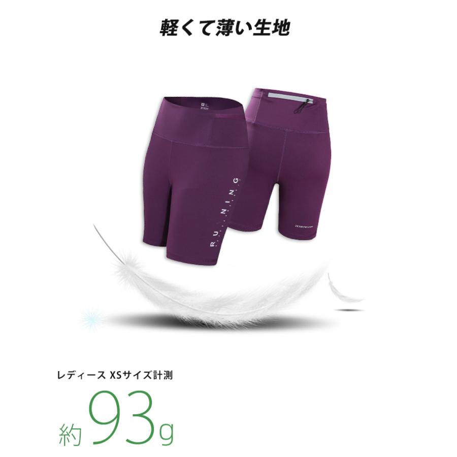 ランニングパンツ ハーフタイツ　レギンス　ショートパンツ 防水ポケット　スパッツ　メンズ レディース スポーツ　超軽量　マラソン　ウォーキング　陸上　ヨガ｜runcom｜09