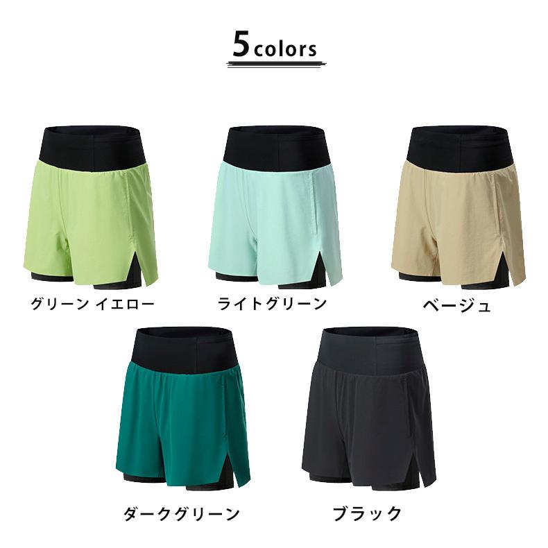 ランニングパンツ WDK24404 ショートパンツ インナータイツ付き