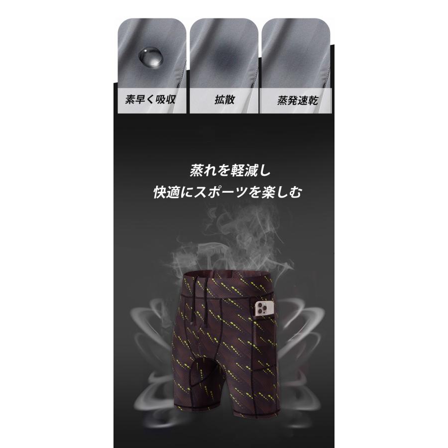 ハーフタイツ ランニング 26417 マラソン ハーフパンツ スパッツ フィットネス インナータイツ gym スポーツウェア  メンズ アウトドア 機能性タイツ |  | 05