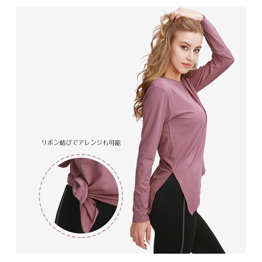 クイックドライ　シンプル　無地　スポーツ　Tシャツ　レディース 長袖　 高弾力　ヨガ　ランニング　速乾性　吸水速乾シャツ マラソン　ウォーキング　爆買 |  | 05