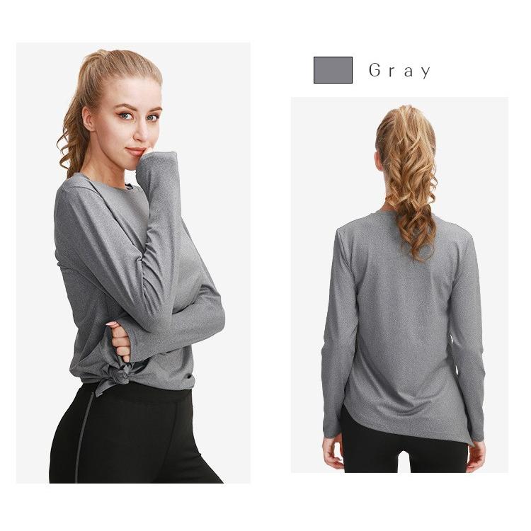 クイックドライ　シンプル　無地　スポーツ　Tシャツ　レディース 長袖　 高弾力　ヨガ　ランニング　速乾性　吸水速乾シャツ マラソン　ウォーキング　爆買 |  | 09