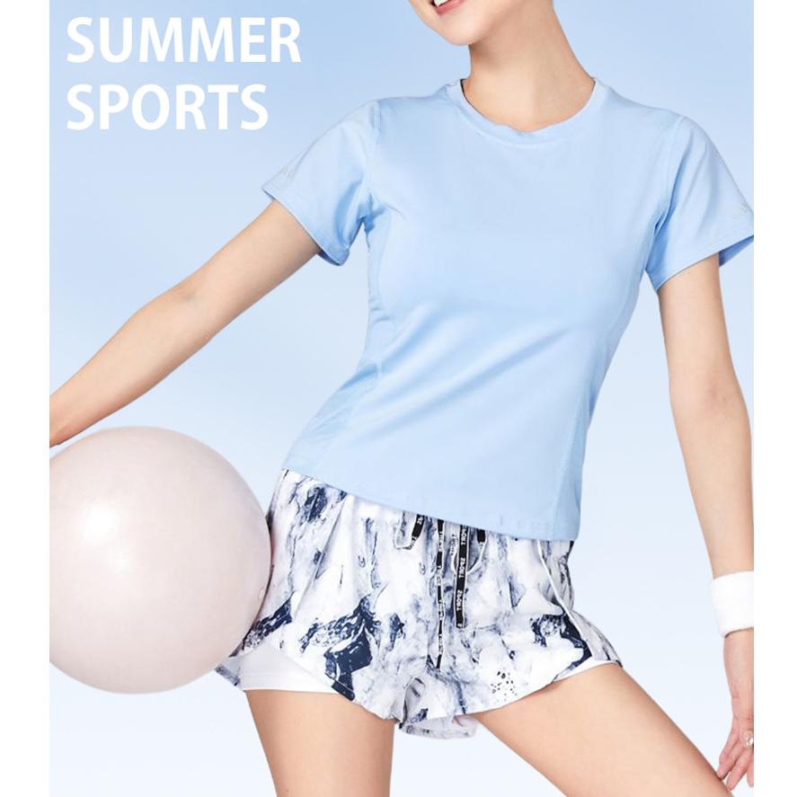 スポーツウェア  Tシャツ ランニングウェア レディース   半袖　 高弾力　ヨガ　テニス　速乾性　吸水速乾シャツ マラソン　ウォーキング　陸上 |  | 02