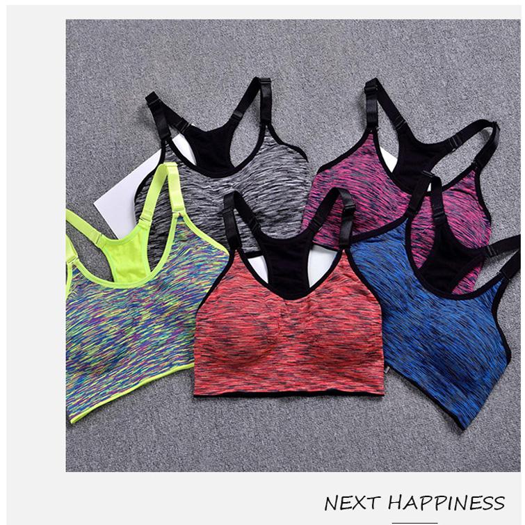 スポーツブラ　肩紐調整タイプ　カラフルデザイン　スポーツウェア レディース　パッド入り　スポーツウエア　ノンワイヤーブラ　揺れにくい |  | 12