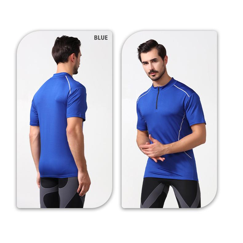 ジップデザイン半袖Tシャツ　プロスポーツ　スポーツウェア メンズ　 高弾力　スポーツジム　ランニング　マラソン　速乾性 スポーツウエア |  | 15