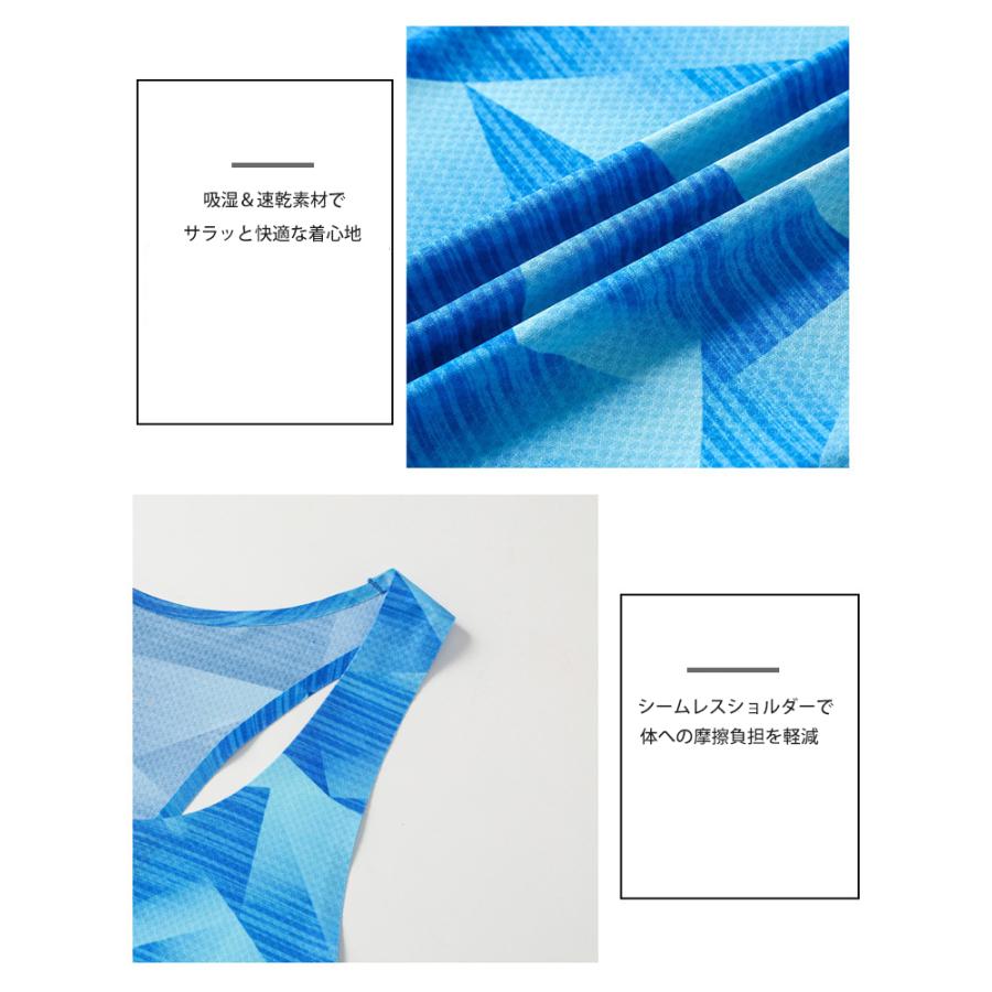 デザイン　タンクトップ　薄生地スポーツ　ノースリーブ　メンズ　ランニング　ヨガ　フィットネス　 半袖　速乾性　吸汗素材 マラソン　ウォーキング　陸上 |  | 10