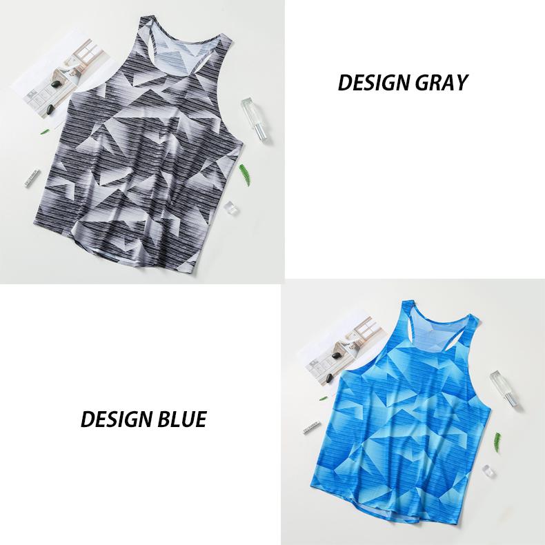 デザイン　タンクトップ　薄生地スポーツ　ノースリーブ　メンズ　ランニング　ヨガ　フィットネス　 半袖　速乾性　吸汗素材 マラソン　ウォーキング　陸上 |  | 03