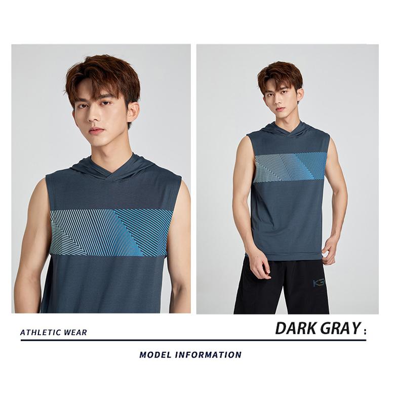 タンクトップ　フード付き　ランシャツ　スポーツ　ノースリーブ　メンズ　ランニング　ヨガ　フィットネス　 半袖　速乾性　吸汗素材 |  | 10
