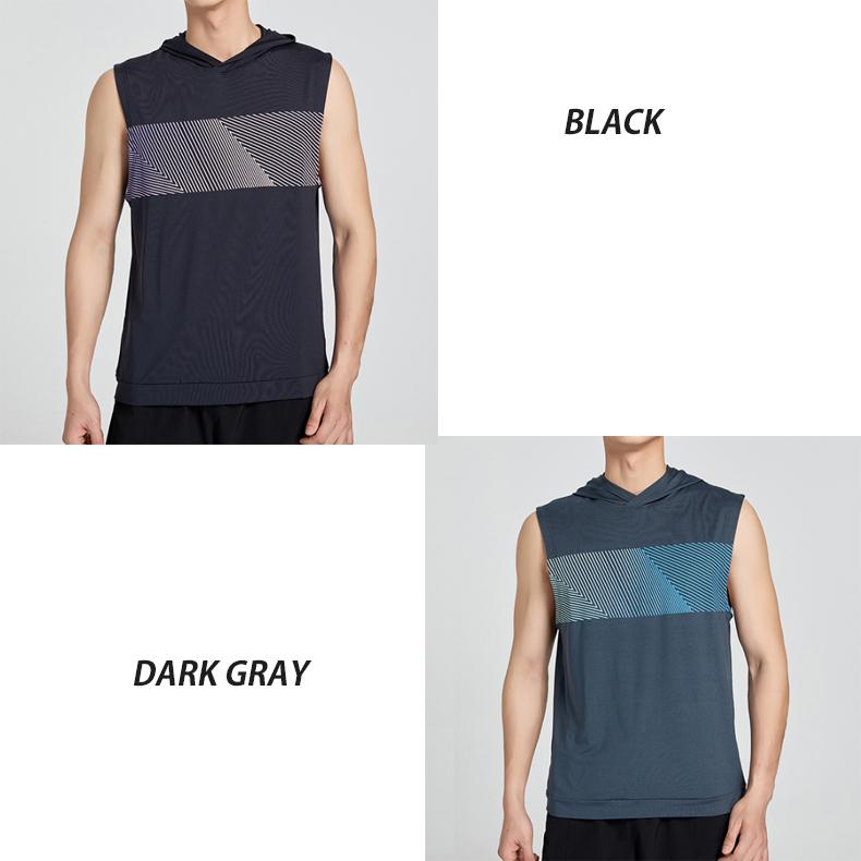 タンクトップ　フード付き　ランシャツ　スポーツ　ノースリーブ　メンズ　ランニング　ヨガ　フィットネス　 半袖　速乾性　吸汗素材 |  | 03