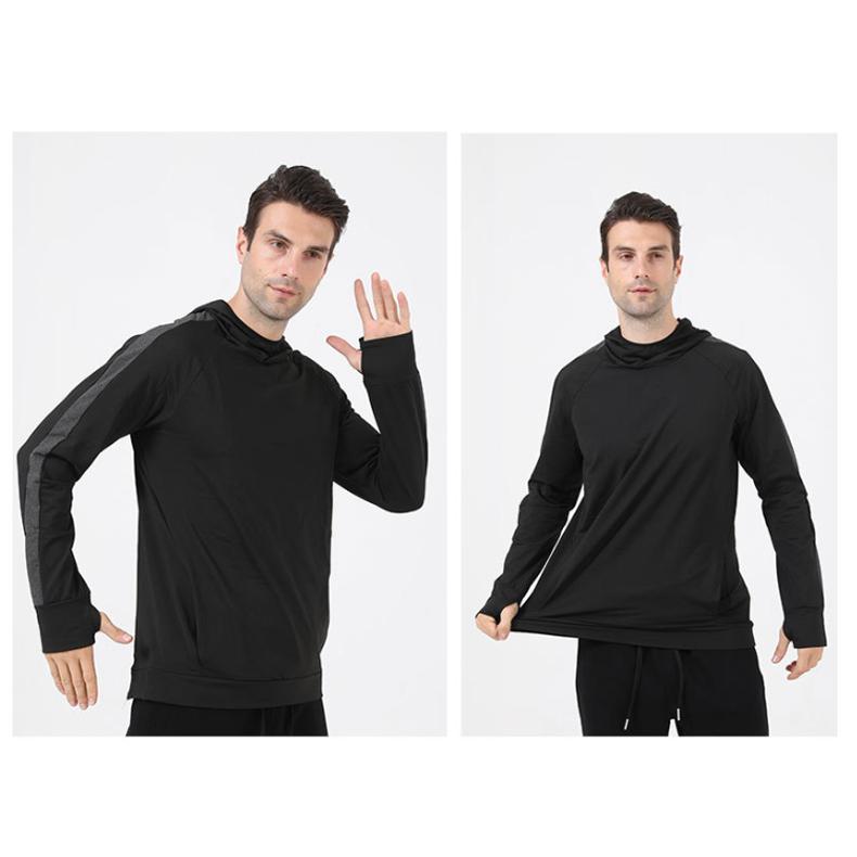 ランニングウェア 裏起毛　保温　メンズ　クイックドライ　フード付き　パーカー長袖シャツ　 アウトドア スポーツウエア　ロングTシャツ |  | 08