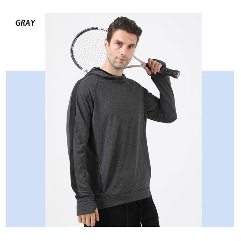 ランニングウェア 裏起毛　保温　メンズ　クイックドライ　フード付き　パーカー長袖シャツ　 アウトドア スポーツウエア　ロングTシャツ |  | 09