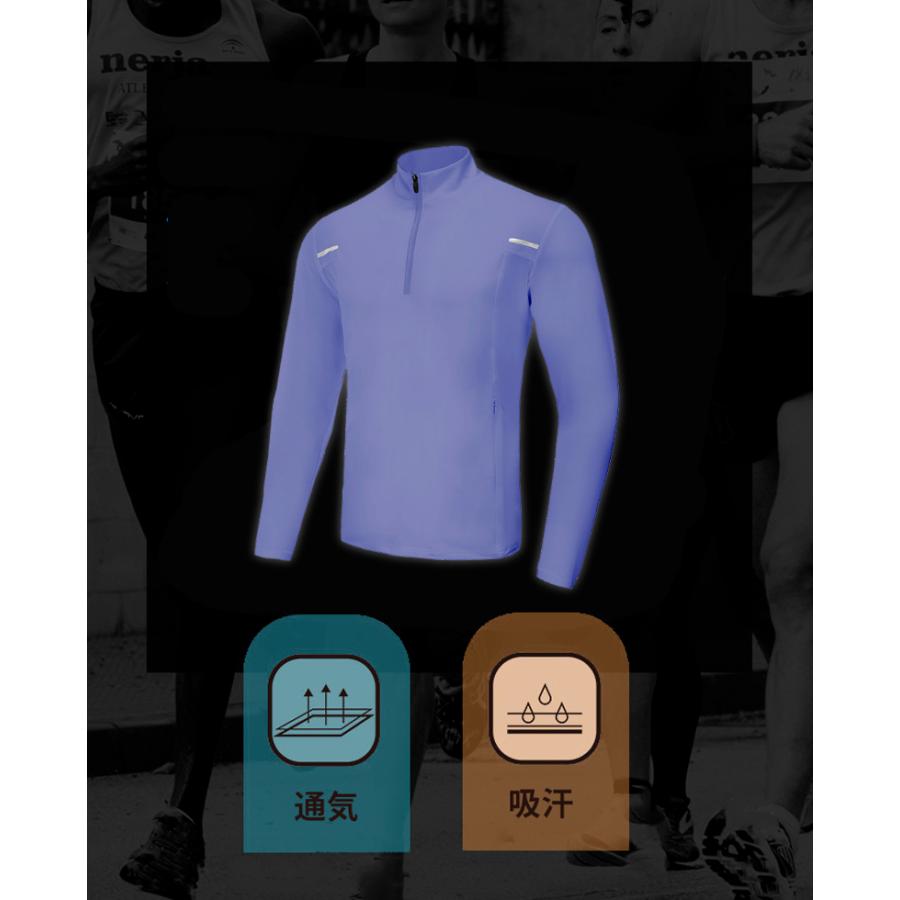 ランニングジャージ　61183　スポーツウェア　メンズウエア　トレーニングウェア　ジム　クイックドライ　長袖シャツ　軽量　ランニングウェア 　高弾力 |  | 05