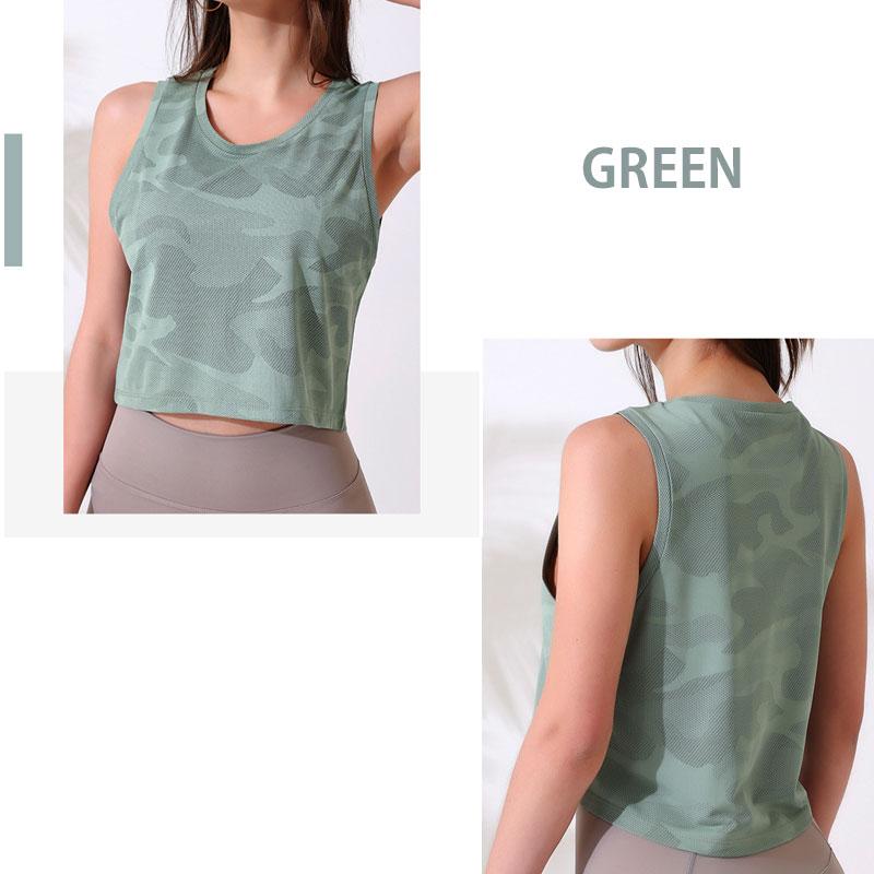 カモフラデザイン　レディース  タンクトップヨガ　ランニング　速乾性   メッシュ　レディース 半袖 ジム　スポーツ |  | 15