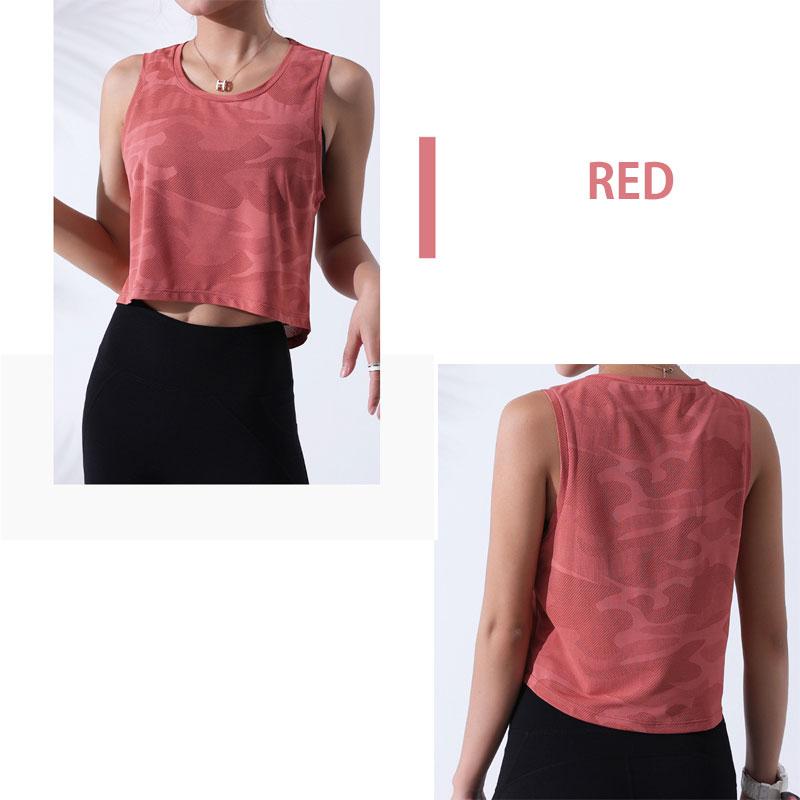 カモフラデザイン　レディース  タンクトップヨガ　ランニング　速乾性   メッシュ　レディース 半袖 ジム　スポーツ |  | 09