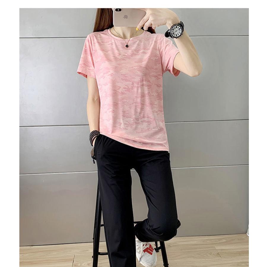 ひんやり　接触冷感クイックドライ Tシャツ ランニングウェア レディース おしゃれ  半袖 高弾力　ヨガ　速乾性　吸水速乾シャツマラソンウォーキング　陸上　 |  | 15