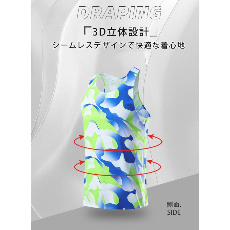 マーブルデザイン　タンクトップ　スポーツ　ノースリーブ　メンズ　ランニング　ヨガ　フィットネス　 半袖　速乾性　吸汗素材 マラソン　ウォーキング　陸上 |  | 07