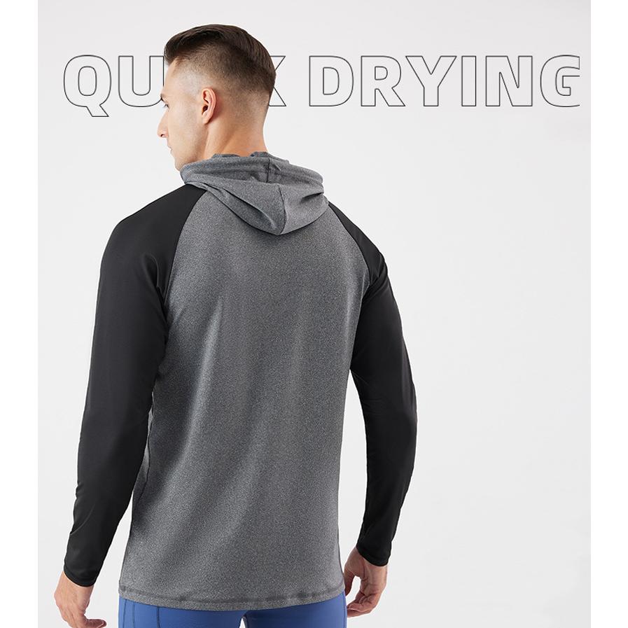 ランニングウェア バイカラーパーカー メンズウエアー スポーツウェア クイックドライ ラグランスリーブ 長袖シャツ tシャツ ジム ヨガ おしゃれ アウトドア レ |  | 08
