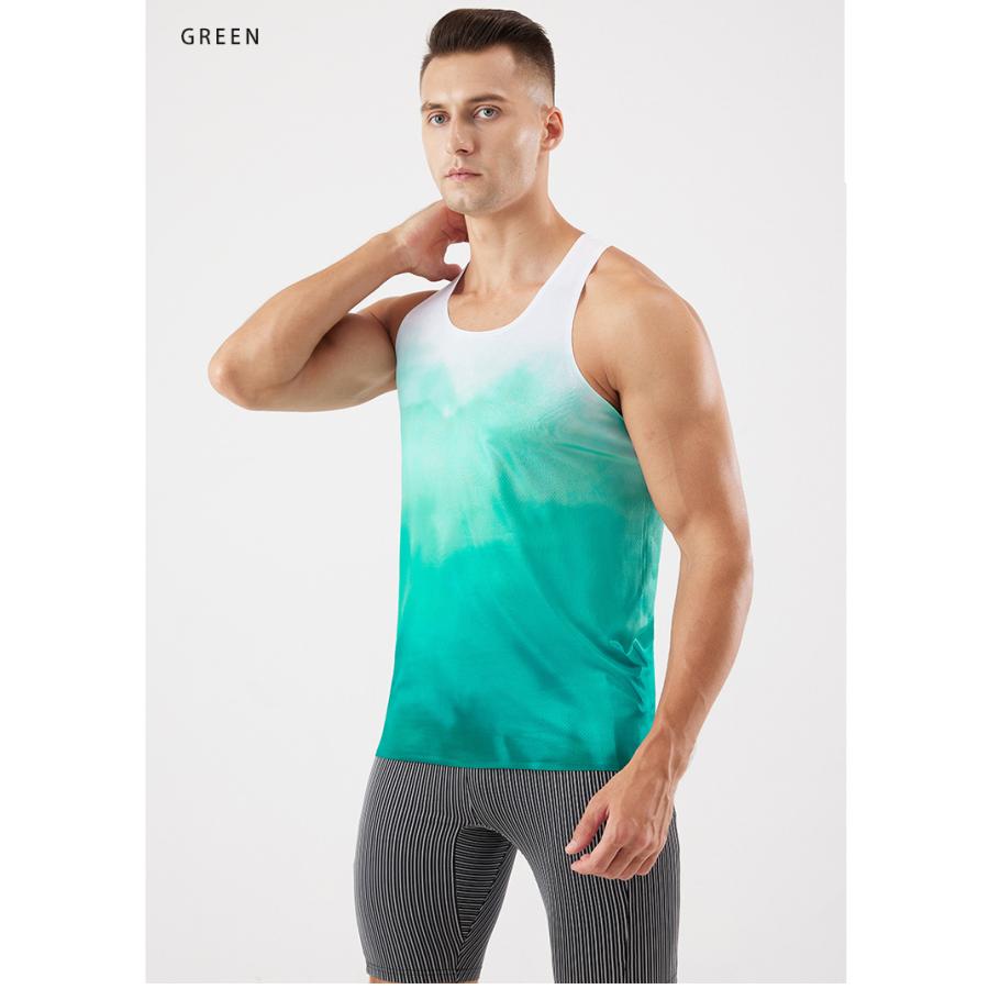 カラフルデザイン　タンクトップ　スポーツ　ノースリーブ　メンズ　ランニング　ヨガ　フィットネス　半袖　吸汗素材 マラソン　ウォーキング　陸上　ヨガ |  | 14