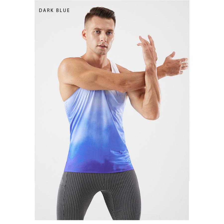 カラフルデザイン　タンクトップ　スポーツ　ノースリーブ　メンズ　ランニング　ヨガ　フィットネス　半袖　吸汗素材 マラソン　ウォーキング　陸上　ヨガ |  | 15