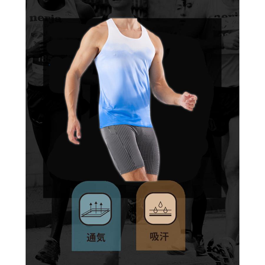 カラフルデザイン　タンクトップ　スポーツ　ノースリーブ　メンズ　ランニング　ヨガ　フィットネス　半袖　吸汗素材 マラソン　ウォーキング　陸上　ヨガ |  | 05