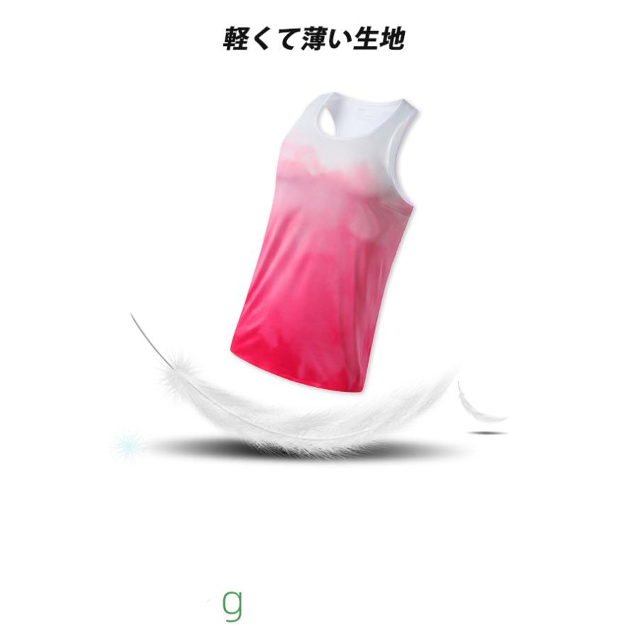 カラフルデザイン　タンクトップ　スポーツ　ノースリーブ　メンズ　ランニング　ヨガ　フィットネス　半袖　吸汗素材 マラソン　ウォーキング　陸上　ヨガ |  | 07