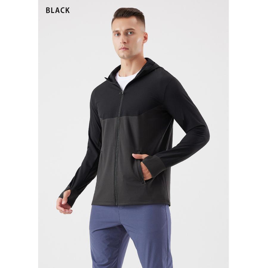 ランニングウェア 裏起毛 バイカラー  保温 防水 撥水生地　速乾　軽量　スポーツウェア メンズ　クイックドライ　長袖シャツ　tシャツ　軽量　通気性 |  | 14