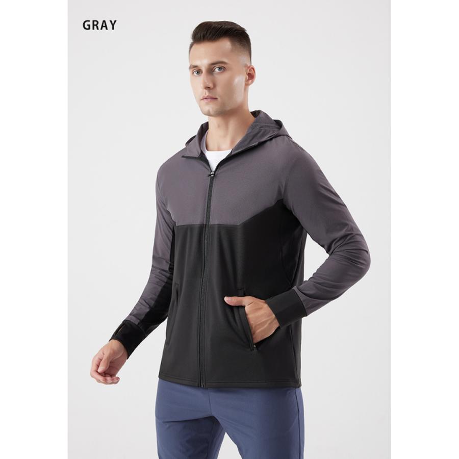 ランニングウェア 裏起毛 バイカラー  保温 防水 撥水生地　速乾　軽量　スポーツウェア メンズ　クイックドライ　長袖シャツ　tシャツ　軽量　通気性 |  | 16