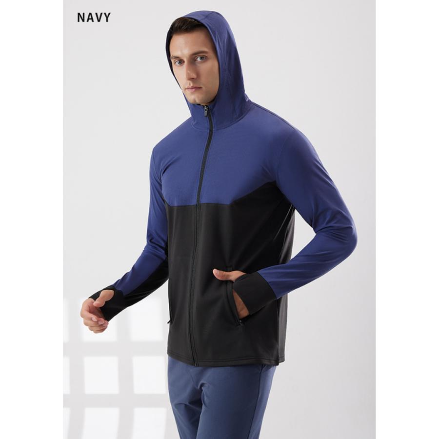 ランニングウェア 裏起毛 バイカラー  保温 防水 撥水生地　速乾　軽量　スポーツウェア メンズ　クイックドライ　長袖シャツ　tシャツ　軽量　通気性 |  | 18