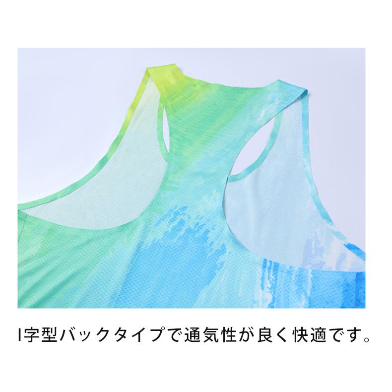 ペイントデザイン　タンクトップランシャツ　スポーツ　ノースリーブ　メンズ　ランニング　ヨガ　フィットネス　　速乾性　吸汗素材 マラソン　陸上 |  | 12