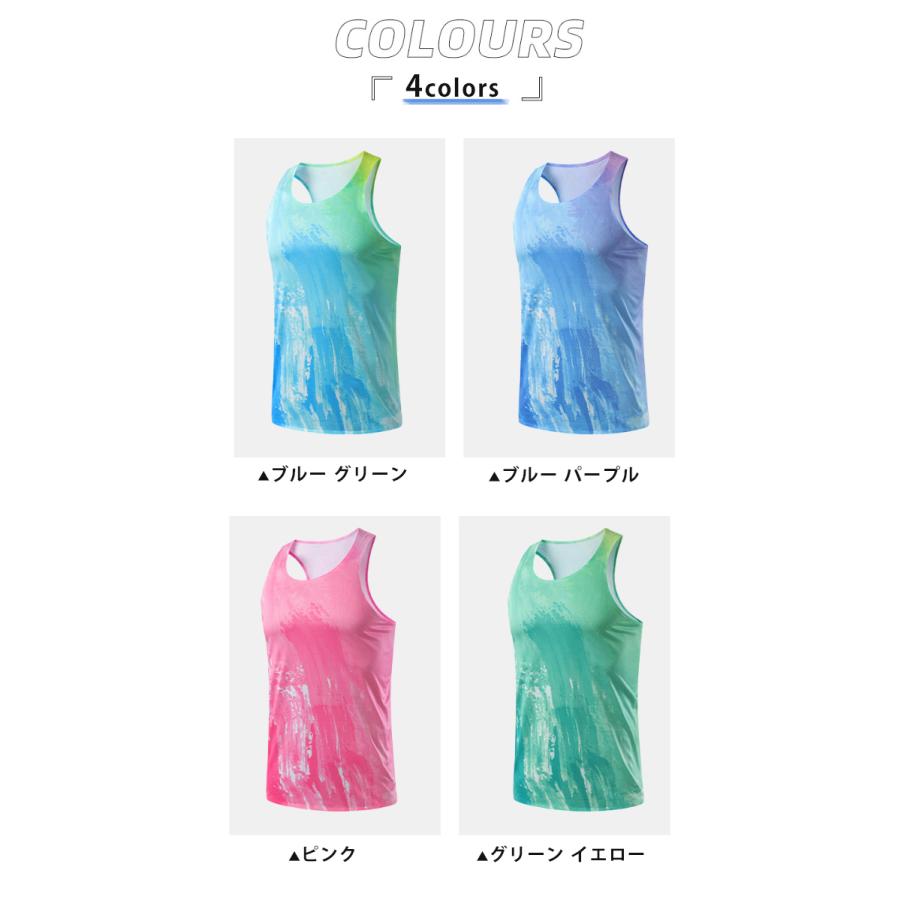 ペイントデザイン　タンクトップランシャツ　スポーツ　ノースリーブ　メンズ　ランニング　ヨガ　フィットネス　　速乾性　吸汗素材 マラソン　陸上 |  | 01