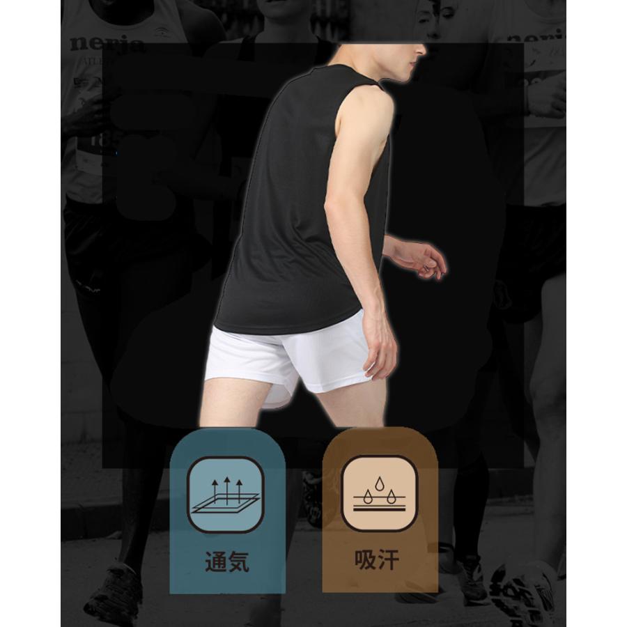 タンクトップ　薄生地　ランシャツ　P111 スポーツ　ノースリーブ　メンズ　ランニング　ヨガ　フィットネス　 半袖　速乾性　吸汗素材 軽量生地 |  | 05