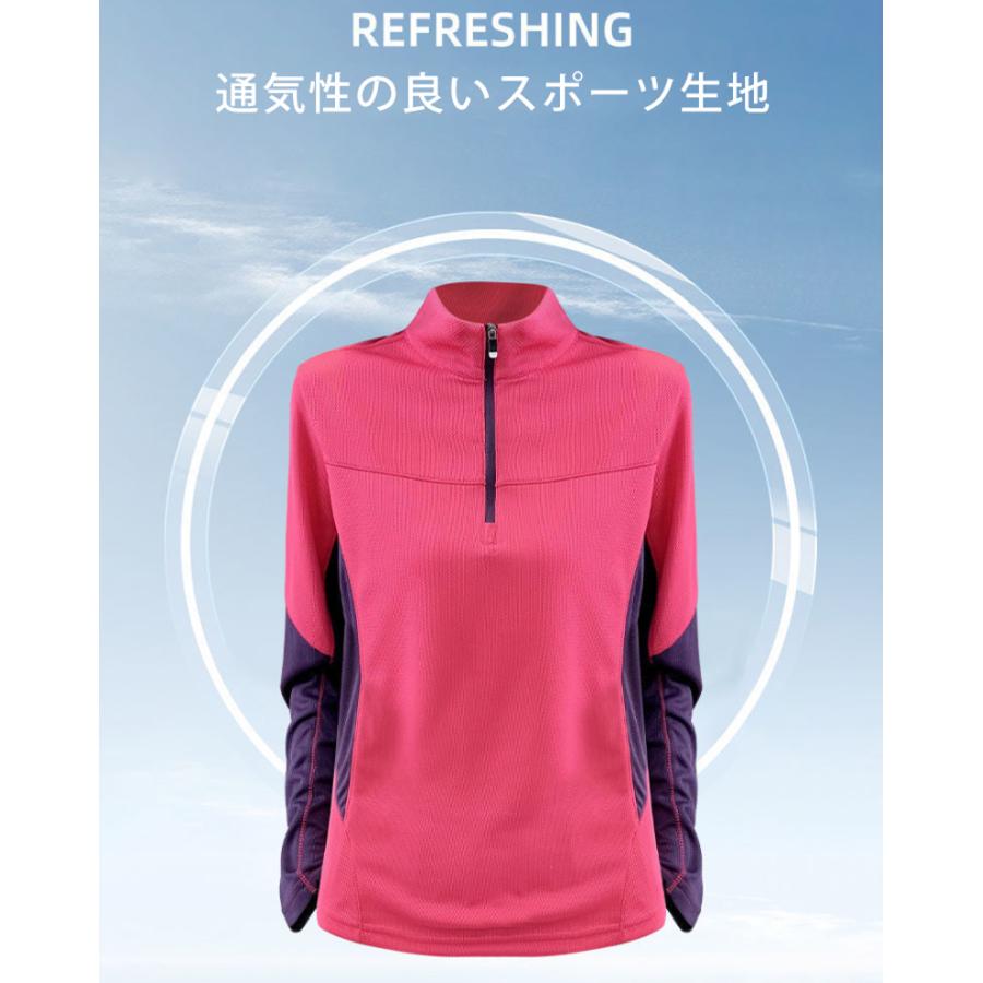 スポーツウェア 21008 クイックドライメッシュ 長袖 Tシャツ ランニングウェア レディース おしゃれ  高弾力　ヨガ　テニス　速乾性　吸水速乾シャツ |  | 04