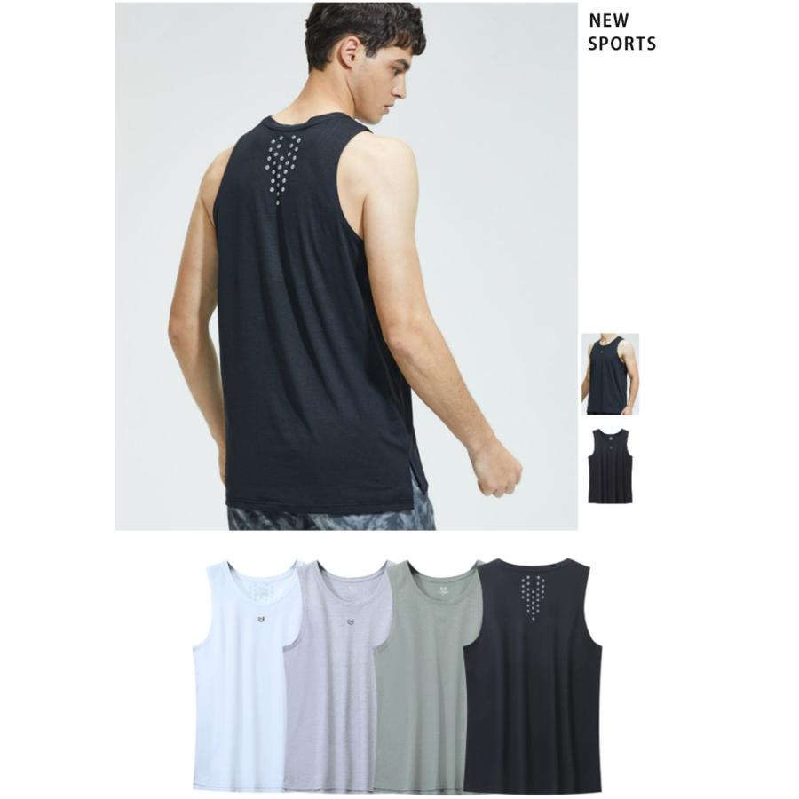 タンクトップ　速乾　通気性　薄生地　T3201 ランシャツ　スポーツ　ノースリーブ　メンズ　ランニング　ヨガ　フィットネス　 半袖　速乾性　吸汗素材 |  | 04