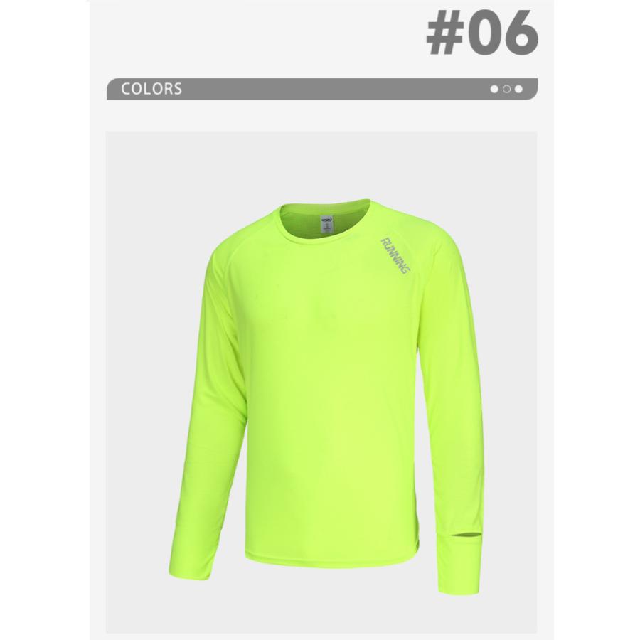 ランニングウェア　シンプル デザイン 61186 サムホール　スリット入り　メンズウエアー スポーツウェア　クイックドライ　長袖シャツ　tシャツ　 ジム　 |  | 15