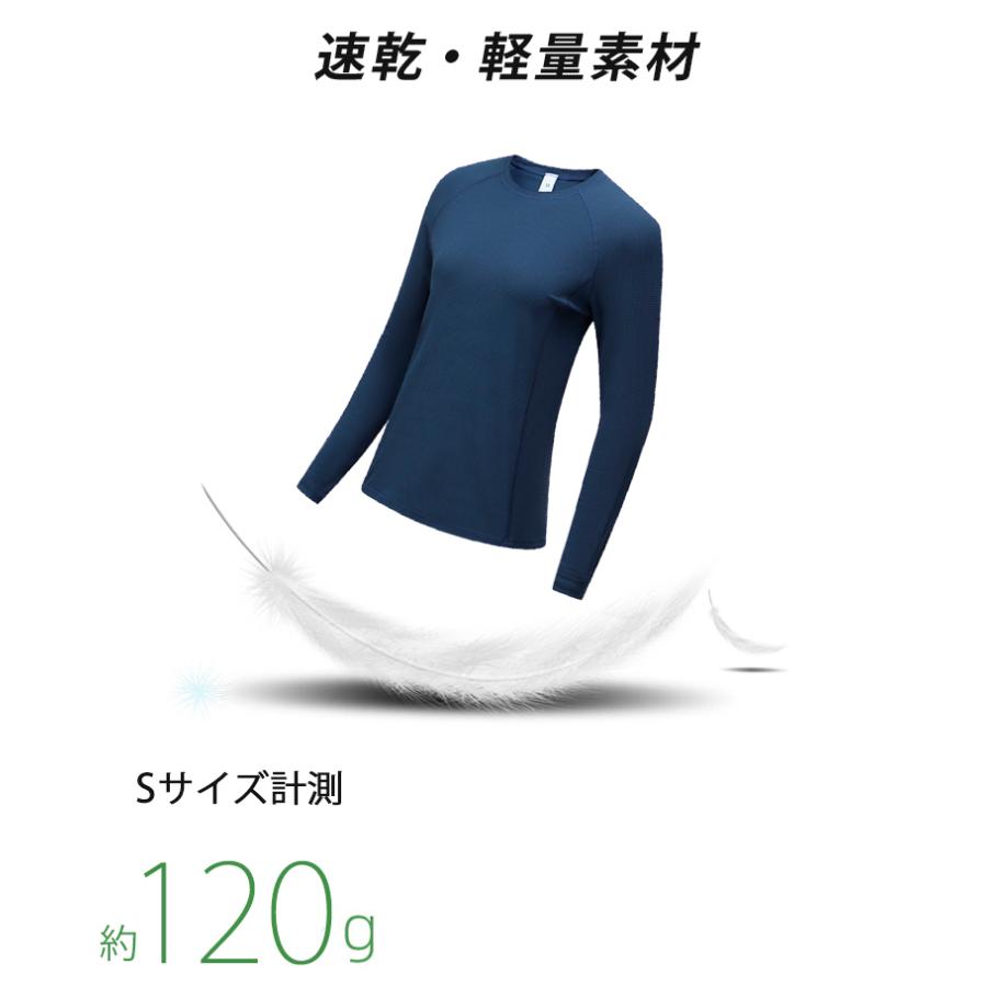 スポーツウェア クイックドライ 24303 ロングTシャツ サムホール付き　薄生地　ランニングウェア レディース おしゃれ  長袖　ロングシャツ　 高弾力　ヨガ　テ |  | 09
