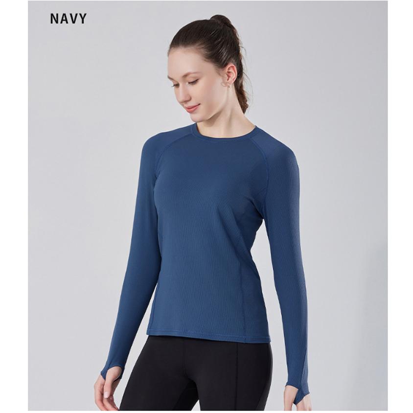 スポーツウェア クイックドライ 24303 ロングTシャツ サムホール付き　薄生地　ランニングウェア レディース おしゃれ  長袖　ロングシャツ　 高弾力　ヨガ　テ |  | 13