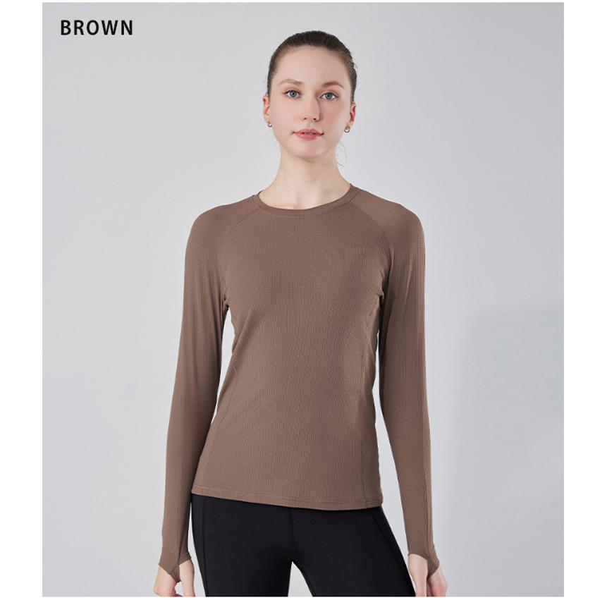 スポーツウェア クイックドライ 24303 ロングTシャツ サムホール付き　薄生地　ランニングウェア レディース おしゃれ  長袖　ロングシャツ　 高弾力　ヨガ　テ |  | 16