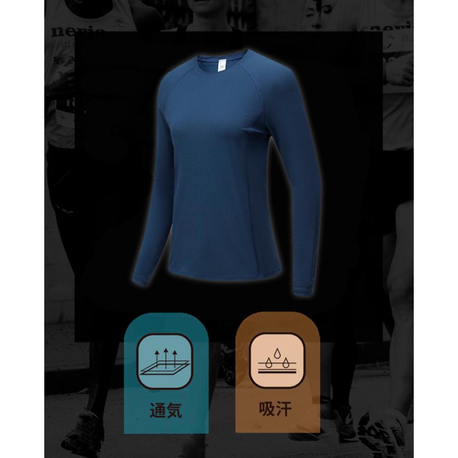 スポーツウェア クイックドライ 24303 ロングTシャツ サムホール付き　薄生地　ランニングウェア レディース おしゃれ  長袖　ロングシャツ　 高弾力　ヨガ　テ |  | 04