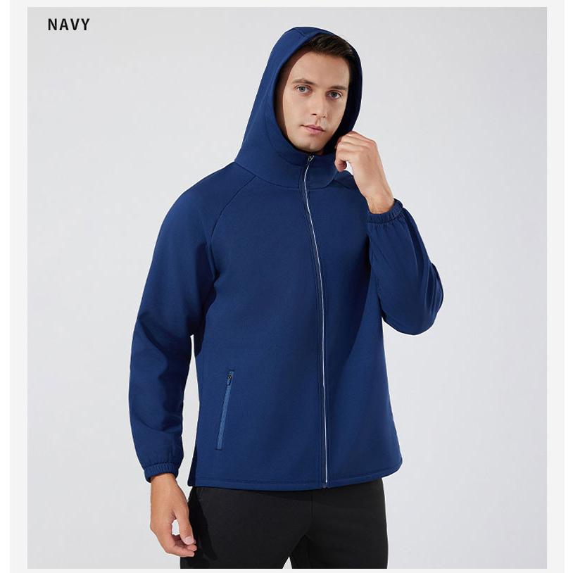 スポーツウェア フリースパーカー　フード付き　裏起毛　MS24606 クイックドライ ロングシャツ 防風　保温　ランニングウェア メンズ おしゃれ  長袖　ロングシ |  | 16