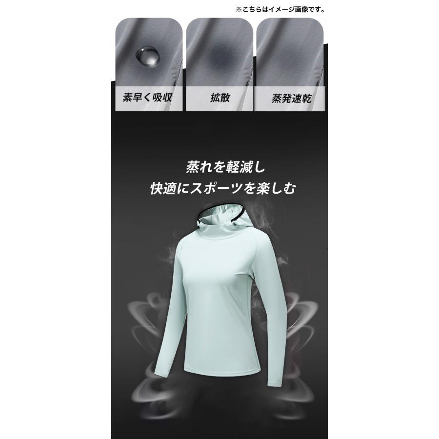 スポーツウェア 軽量 保温　裏起毛　フード付き　W24605 クイックドライ ロングシャツ 防風　温かい　ランニングウェア レディース　おしゃれ  長袖　ロングシャ |  | 10