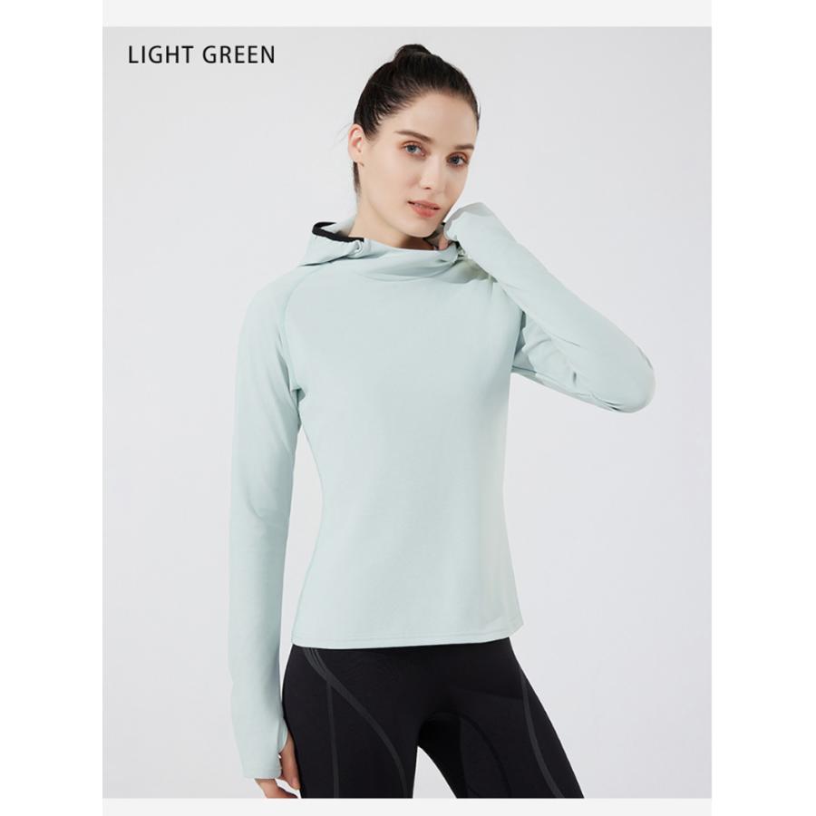 スポーツウェア 軽量 保温　裏起毛　フード付き　W24605 クイックドライ ロングシャツ 防風　温かい　ランニングウェア レディース　おしゃれ  長袖　ロングシャ |  | 16