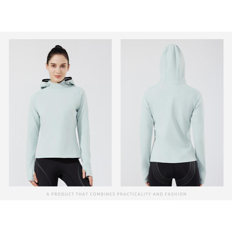 スポーツウェア 軽量 保温　裏起毛　フード付き　W24605 クイックドライ ロングシャツ 防風　温かい　ランニングウェア レディース　おしゃれ  長袖　ロングシャ |  | 17