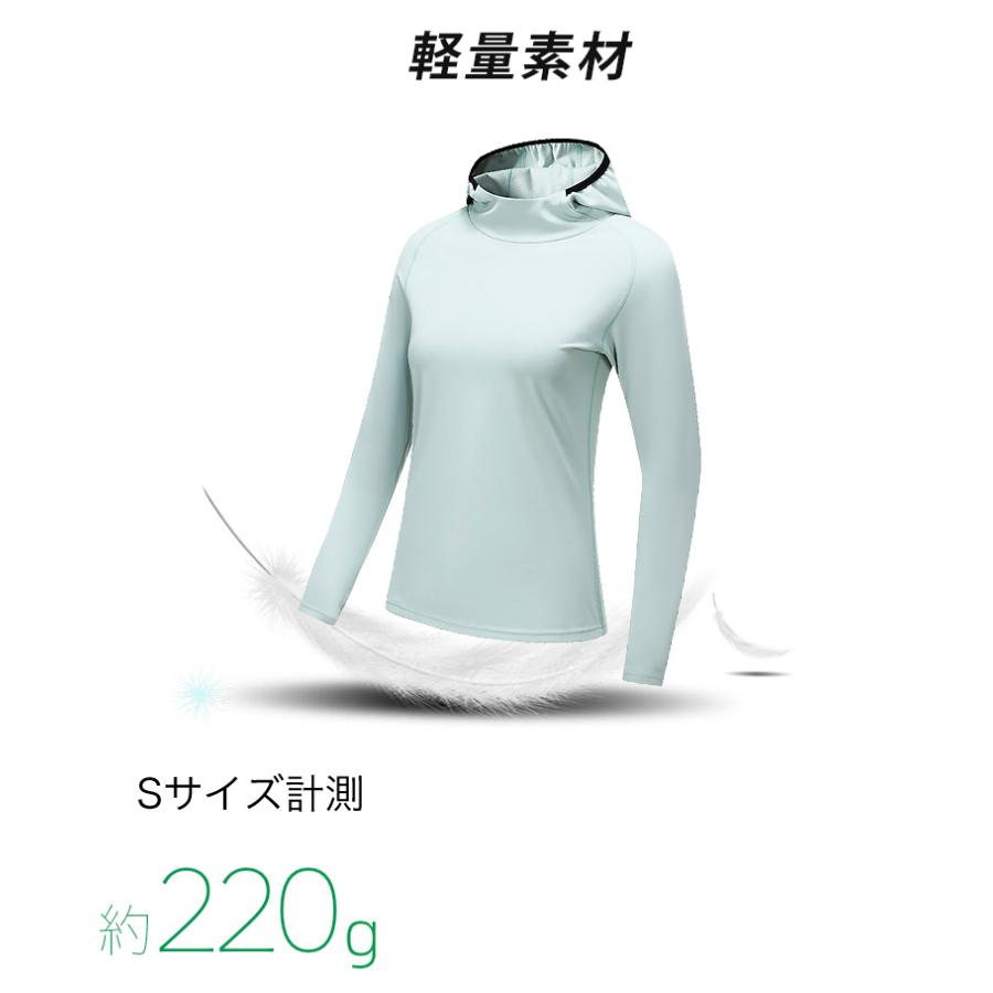 スポーツウェア 軽量 保温　裏起毛　フード付き　W24605 クイックドライ ロングシャツ 防風　温かい　ランニングウェア レディース　おしゃれ  長袖　ロングシャ |  | 06